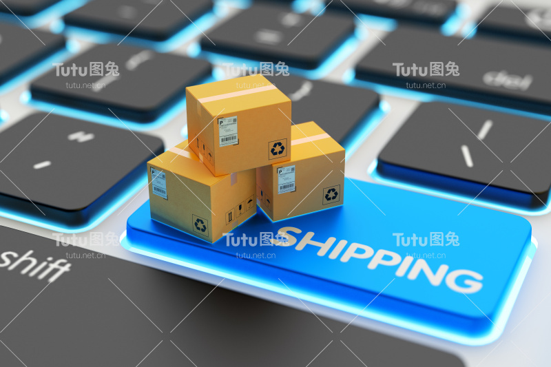 网上购物、网上购物、包裹递送和托运服务理念