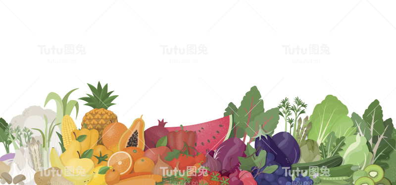 彩虹般的水果和蔬菜