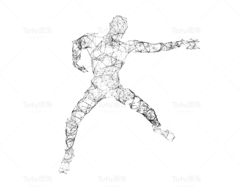 技术感的人体线条模型，技术线条