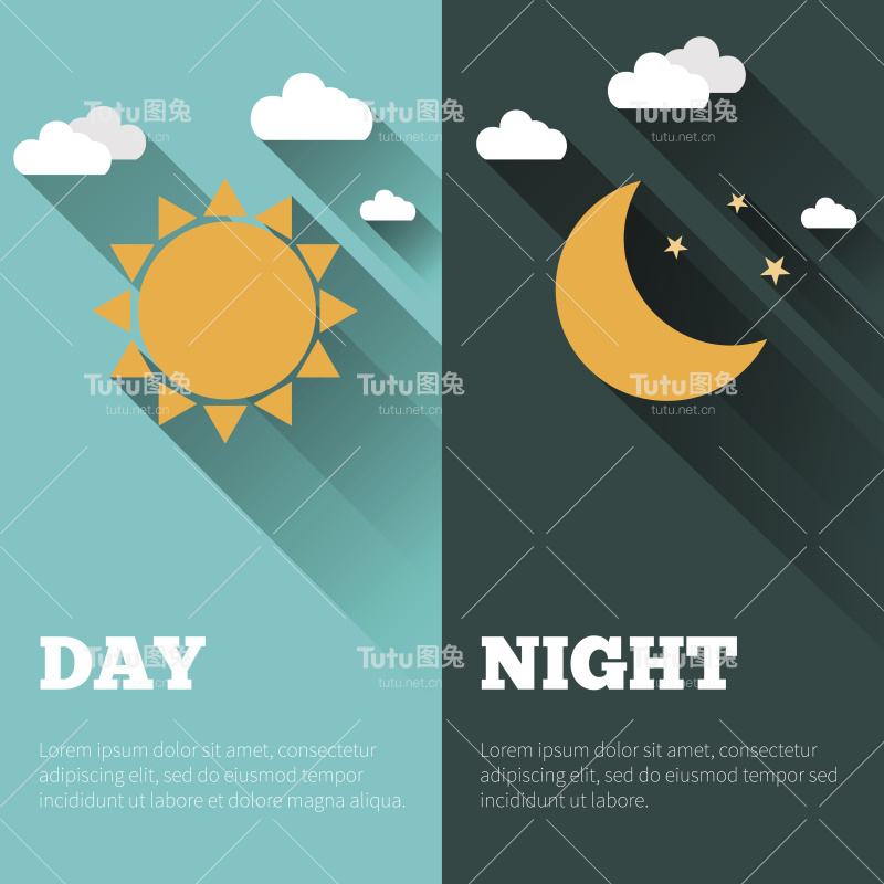 日夜矢量旗帜隔离