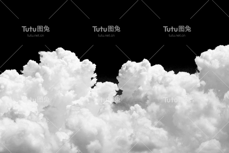 黑色背景上的白云