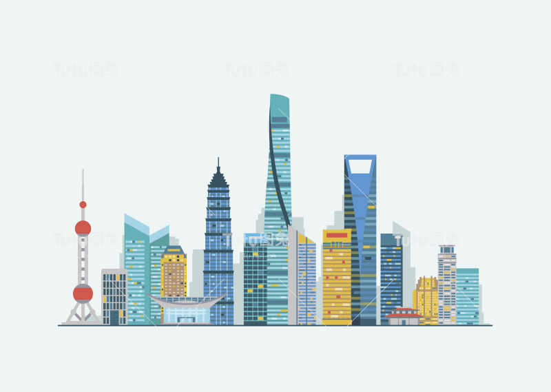 上海抽象的天际线