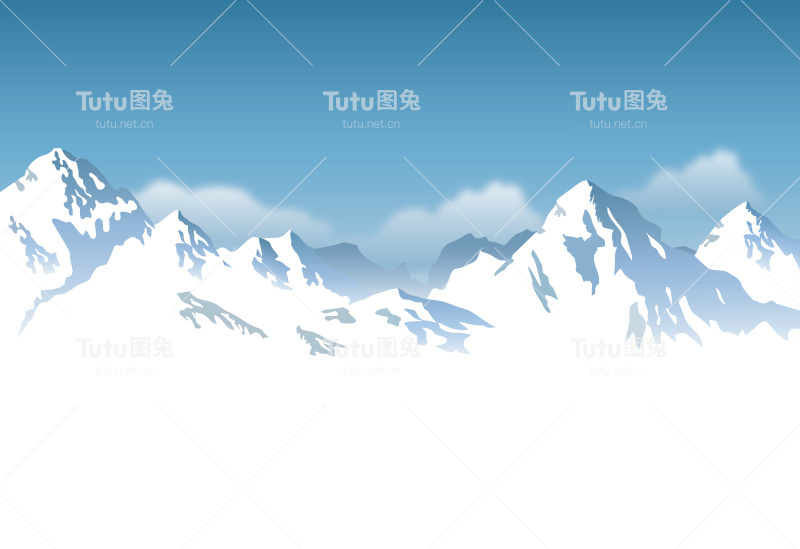 向量冰雪覆盖的山