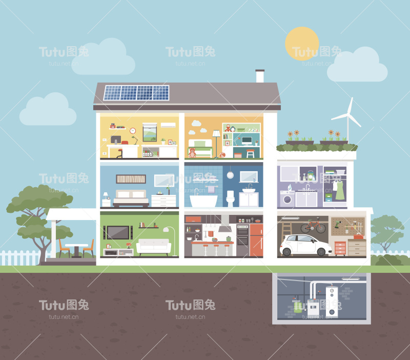 有房间的现代住宅