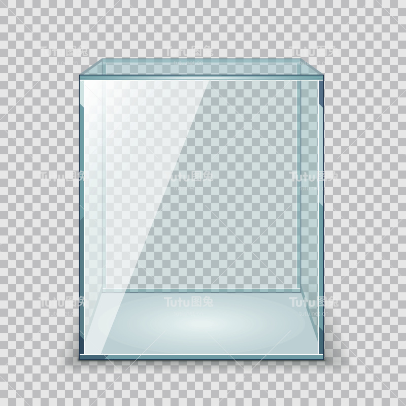 矢量空透明玻璃盒