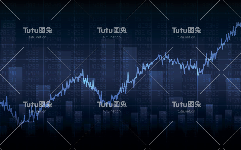 深蓝色背景业务图(矢量图)