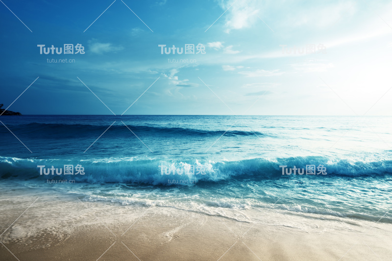 塞舌尔海滩上的日落