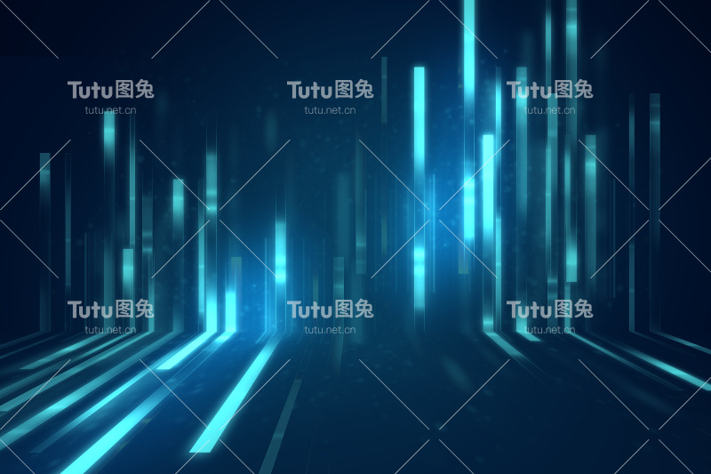 蓝色几何形状抽象技术背景