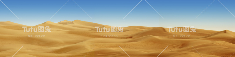 沙漠中沙丘的全景图