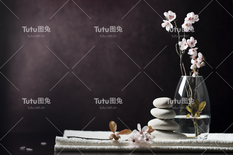黑白禅宗spa花背景