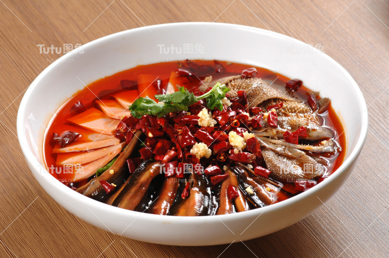 Sliced Duck Blood in Chili Sauce oil (毛血旺)