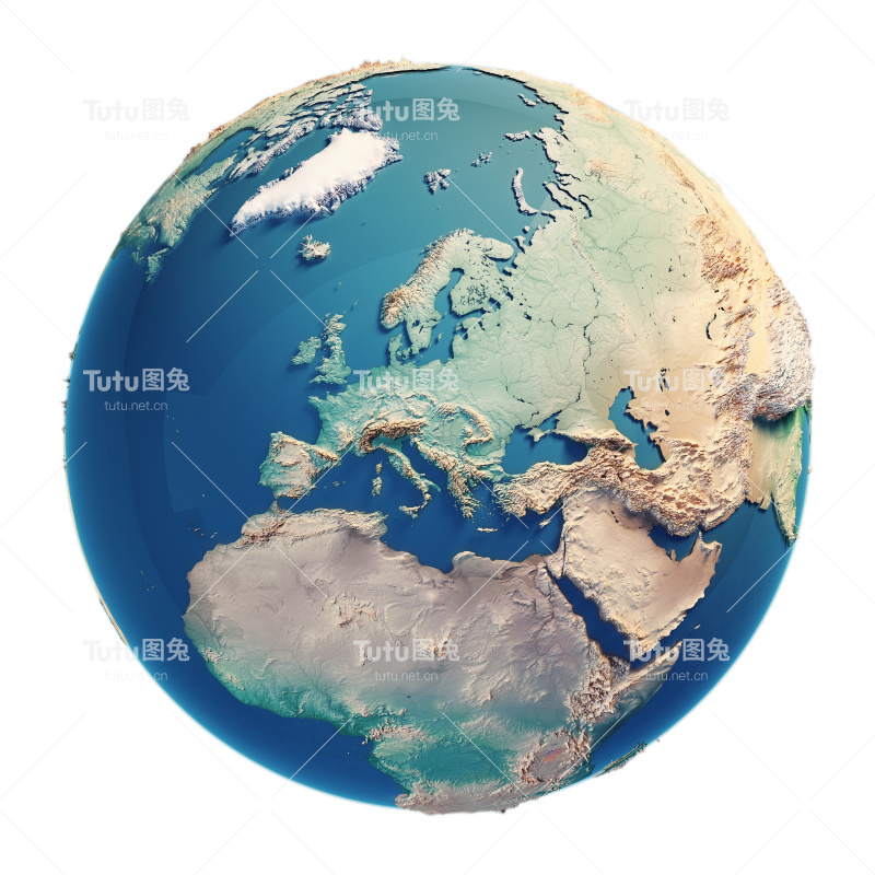 欧洲3D渲染行星地球