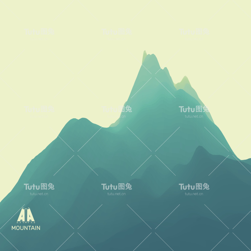 山的风景。多山的地形。矢量插图。