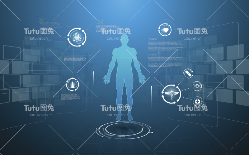 Hud界面虚拟全息图未来系统保健创新概念