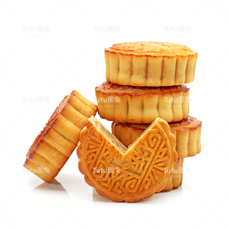 中秋月饼白背景
