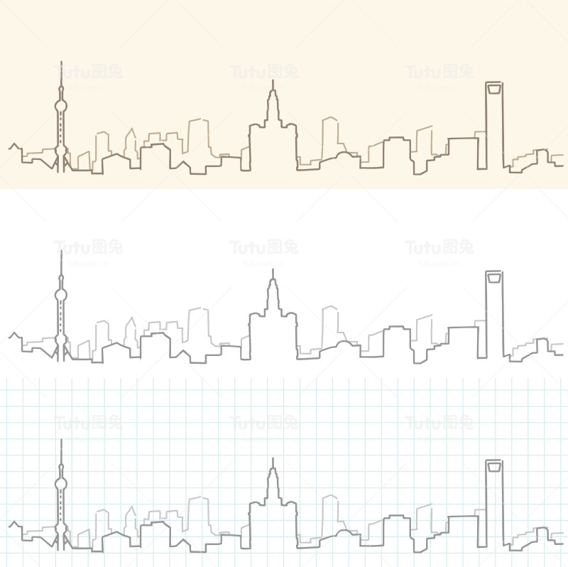 上海手绘天际线