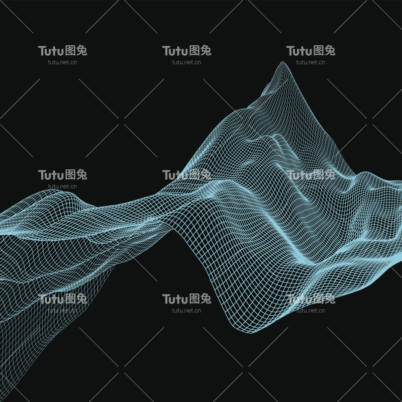 抽象的景观背景。网络空间网格。矢量插图。