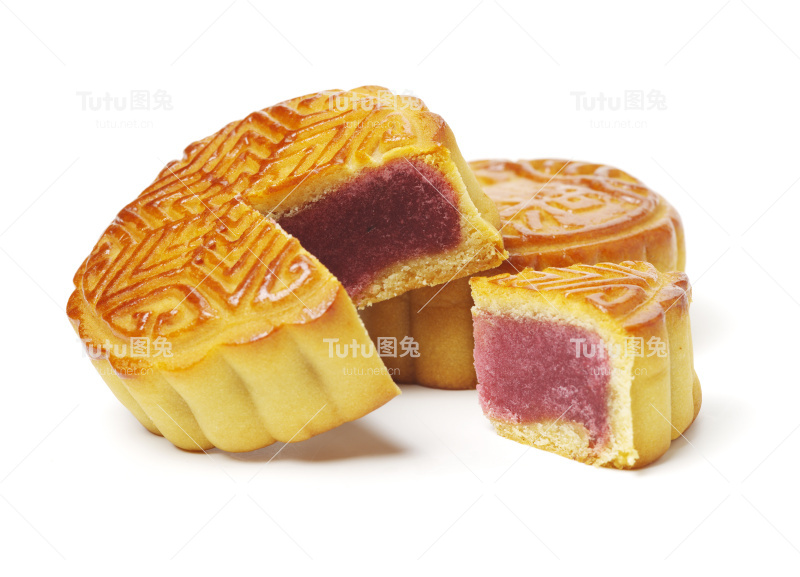 中秋月饼白背景