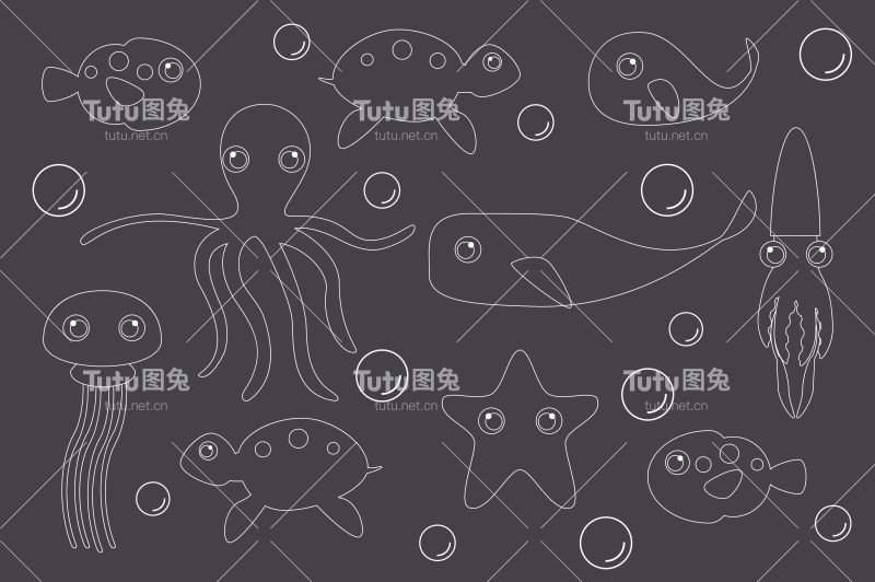 水下卡通人物。