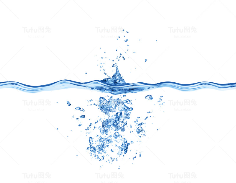 水下飞溅孤立的白色