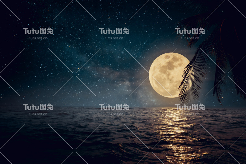 夜晚美丽的海滩