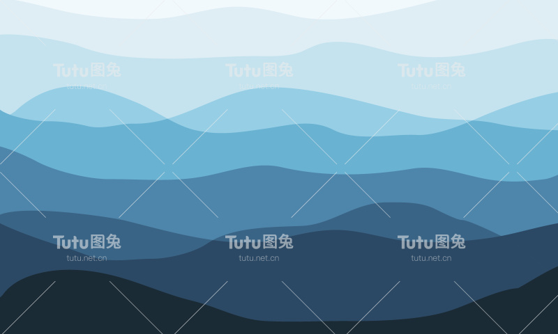 清晨层层叠叠的山景