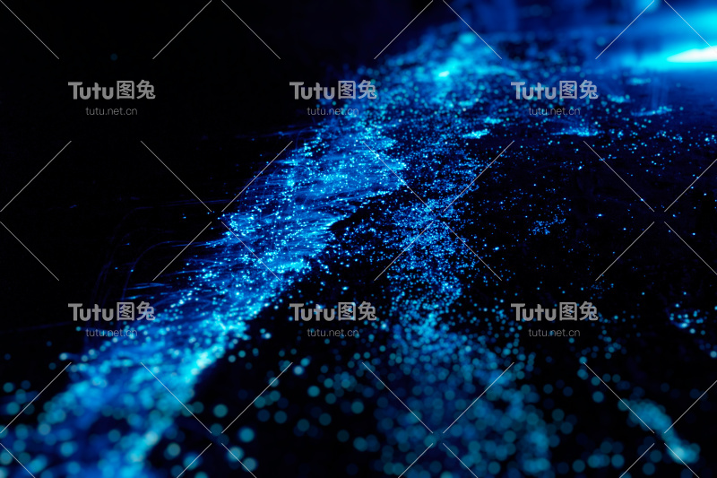 生物发光。马尔代夫浮游生物的照明。