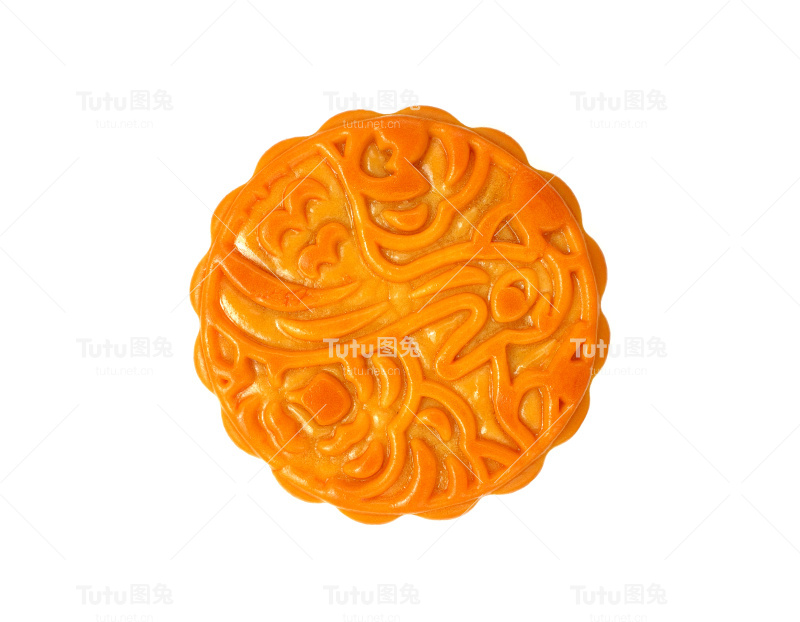 中国月饼孤立在白色背景