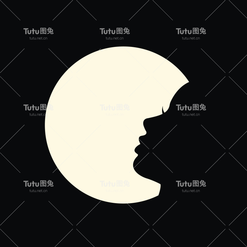 女性的剪影。