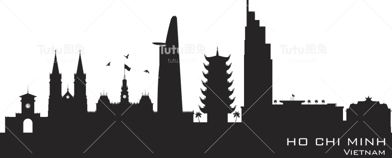 越南胡志明市的轮廓线