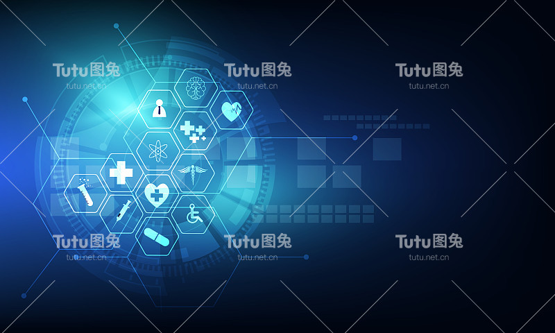 医疗保健图标图案医疗创新概念背景设计