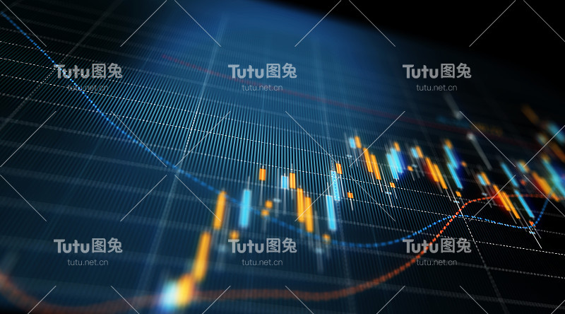 显示搜索结果的财务和技术数据分析图表