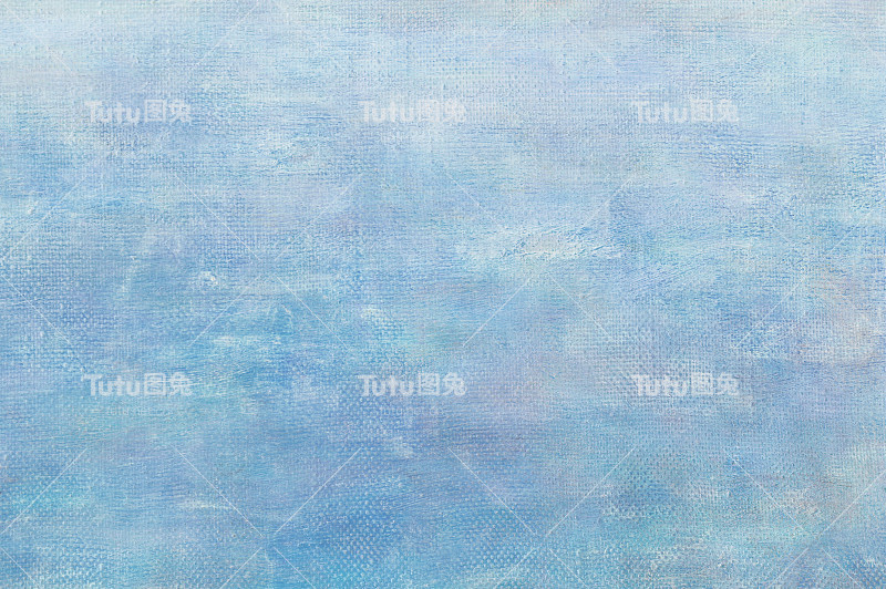 抽象的浅蓝色油画背景与画笔斯托克斯在画布上。