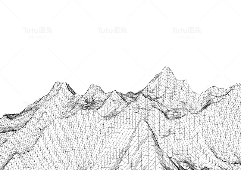低聚山川景观。多边形的背景
