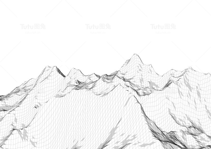 低聚山川景观。多边形的背景