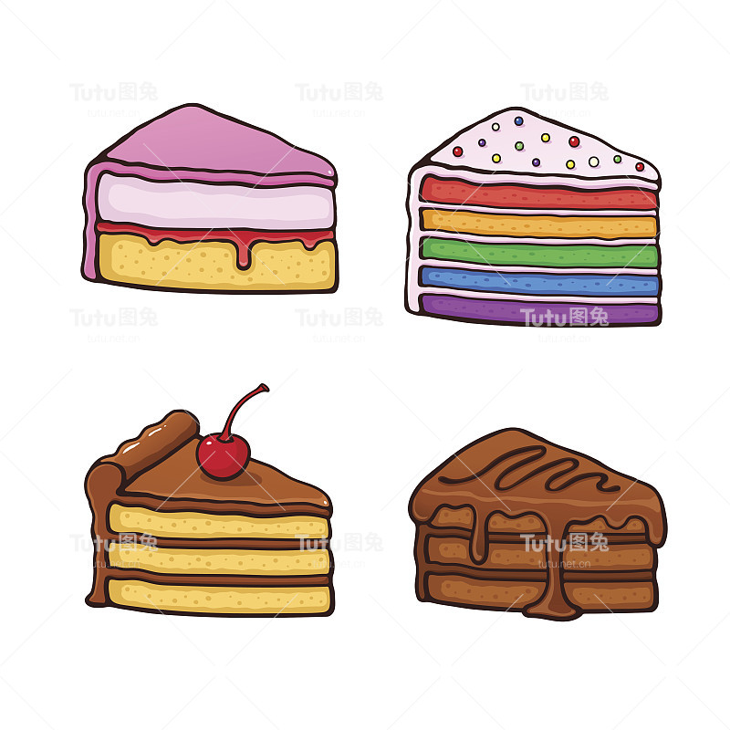 1100年_set_cartoon_piece_cakes