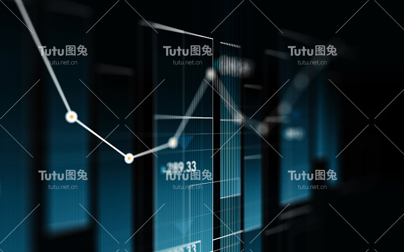 显示搜索结果的财务和技术数据分析图表