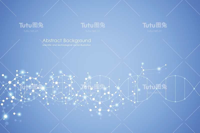 摘要分子背景，遗传和化学化合物，医学，技术或科学概念载体说明
