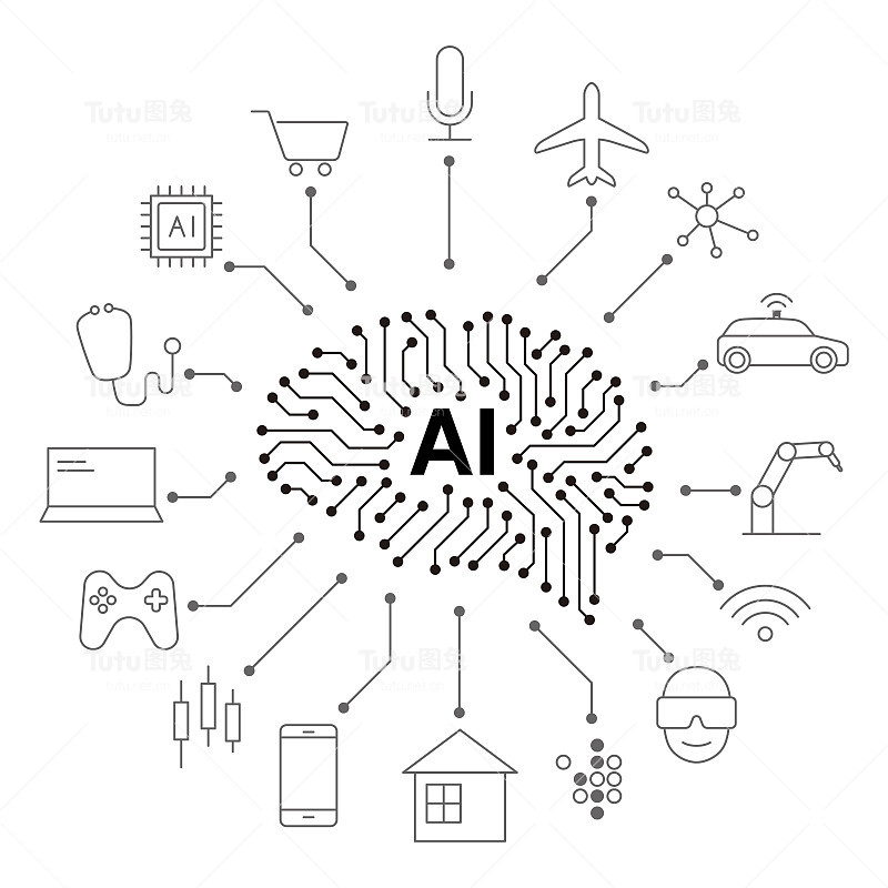 人工智能连接未来，矢量插画