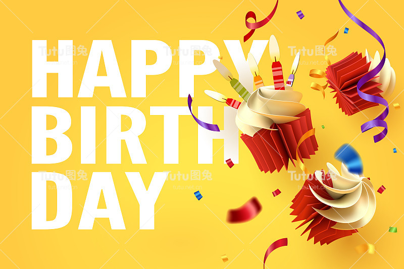 纸杯蛋糕，生日快乐