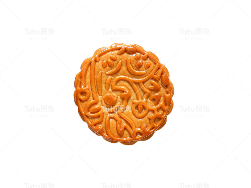 月饼孤立在白色背景上