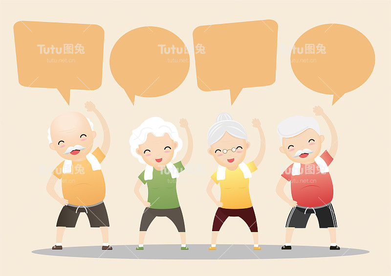 长者运动概念。