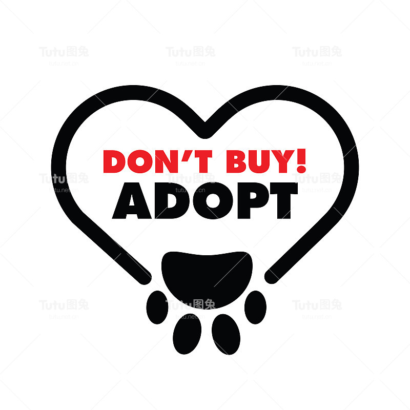 不买,采用-。手绘关于宠物的励志名言。海报、t恤、卡片、请柬、贴纸、横幅的刻字。