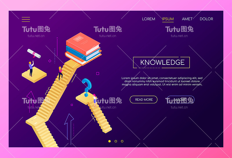 知识概念-现代等距矢量网络横幅
