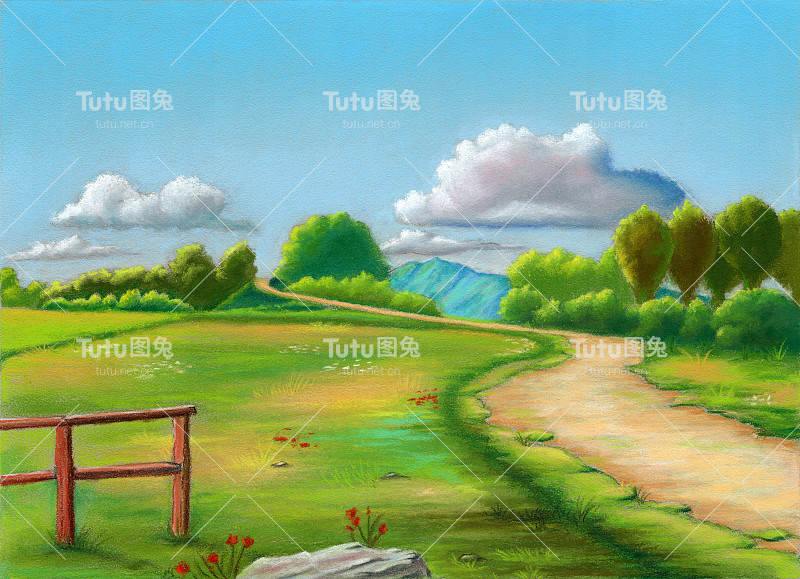 穿过乡村景观的小路