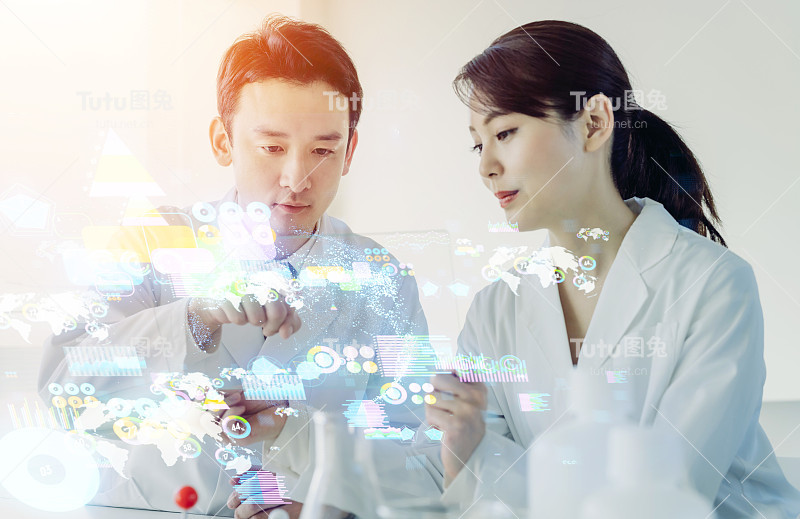 科学技术的概念。科学考试。科学家。