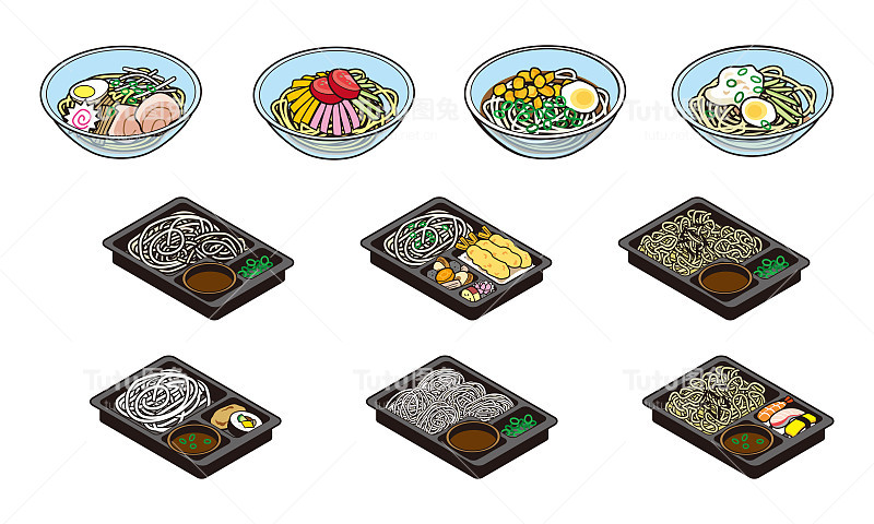 日本夏季凉面插画集