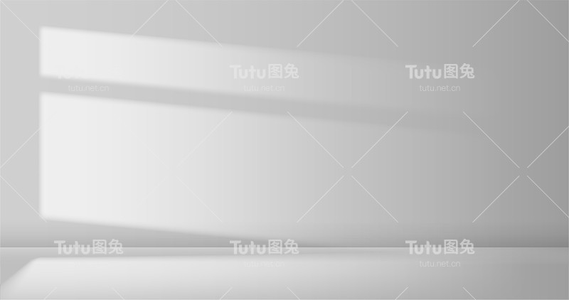 白色房间内部有光束