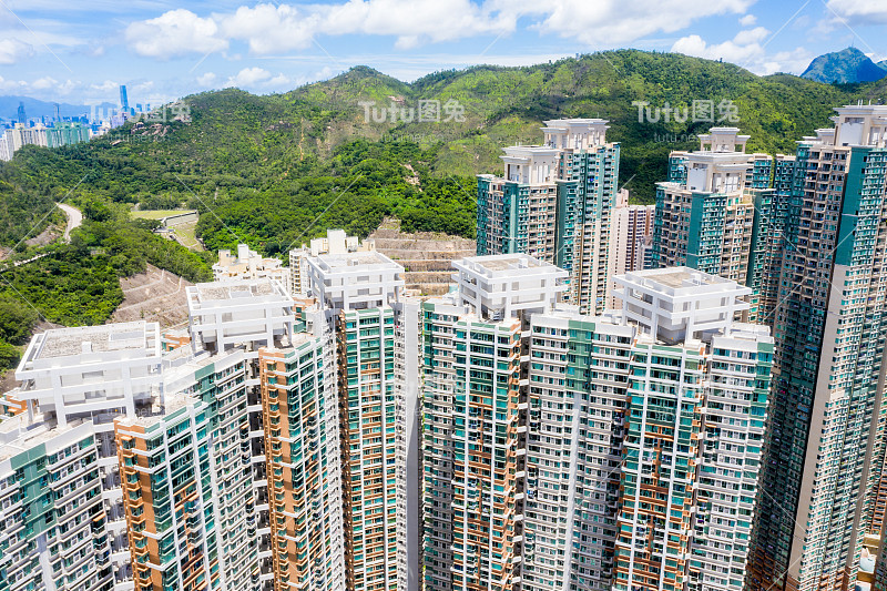 香港住宅楼宇鸟瞰图