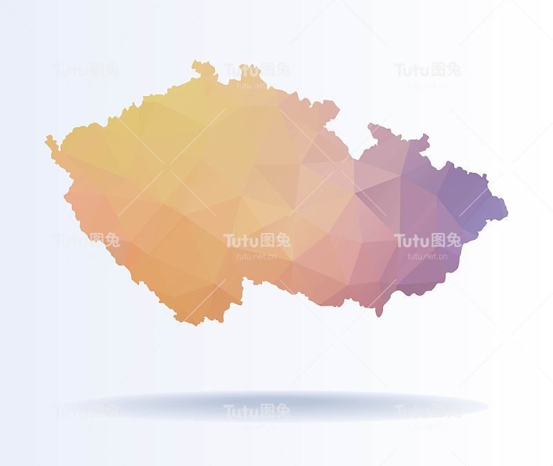 捷克共和国的多边形地图